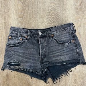Levi's black jean shorts